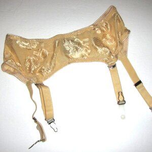 TVRtyle Wide Strap Metal Clips Garter Belt for Stockings, Gold, Size S Brand New